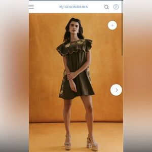 Mi Golondrina REINA SHORT DRESS Reina Verde y Amarillo